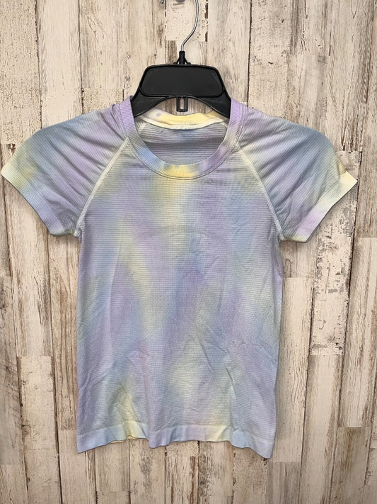 BLUE LULULEMON DYE DRY FIT TECH TEE SZ 2, LADIES XS