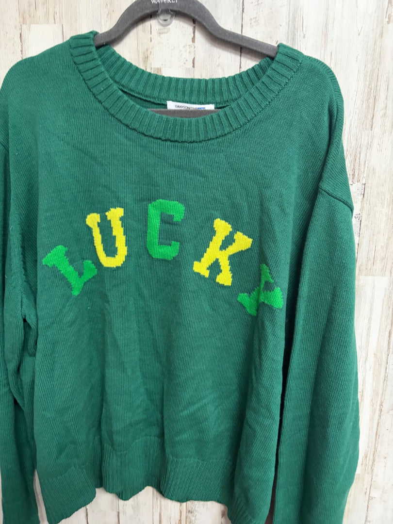 GREEN GREYSON THREADS LUCKY SWEATER, LADIES 3X