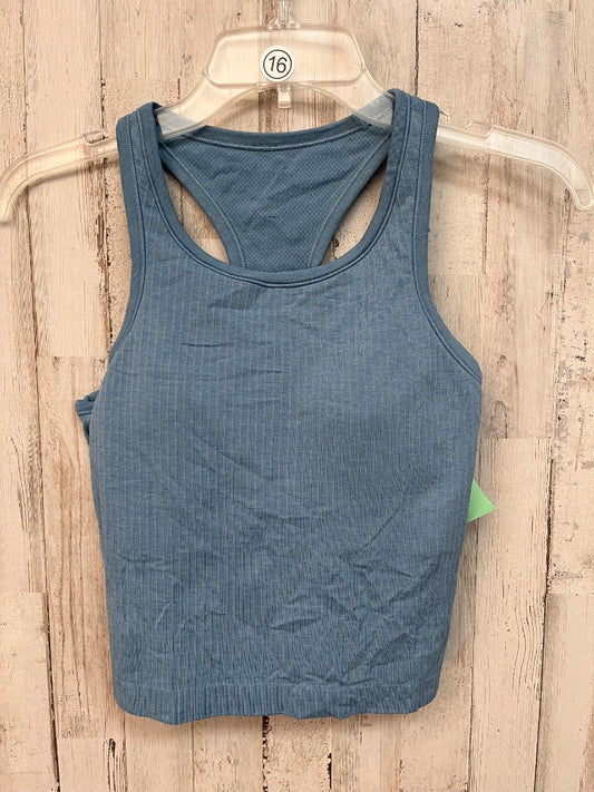 BLUE LULULEMON RIBBED CROP TANK SZ 6, LADIES M