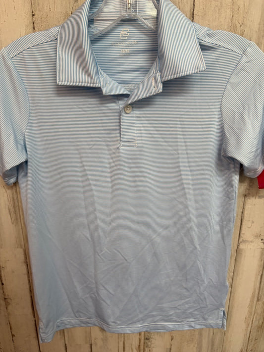 BLUE.WHITE CLASS CLUB STRIPE DRY FIT POLO, BOY 10/12