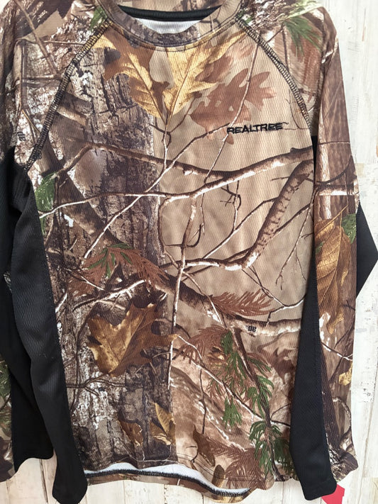 OLIVE REALTREE DRY FIT CAMO LONG SLEEVE, BOY 12