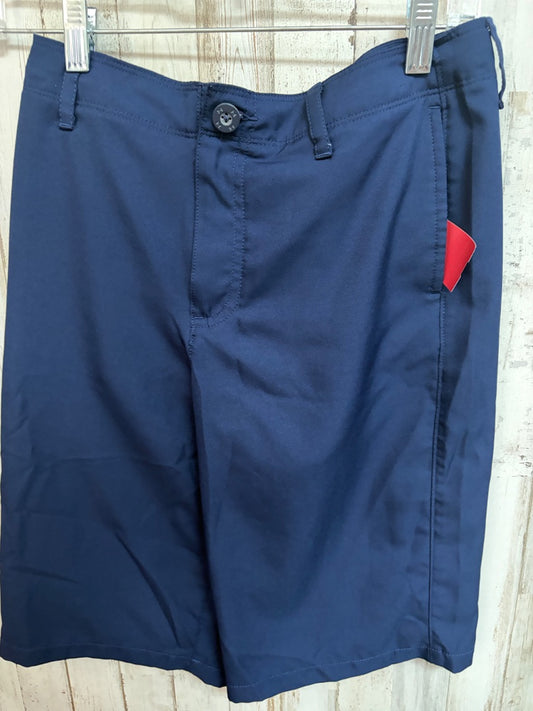 NAVY UNDER ARMOUR PERFORMANCE SHORTS, BOY 14/16