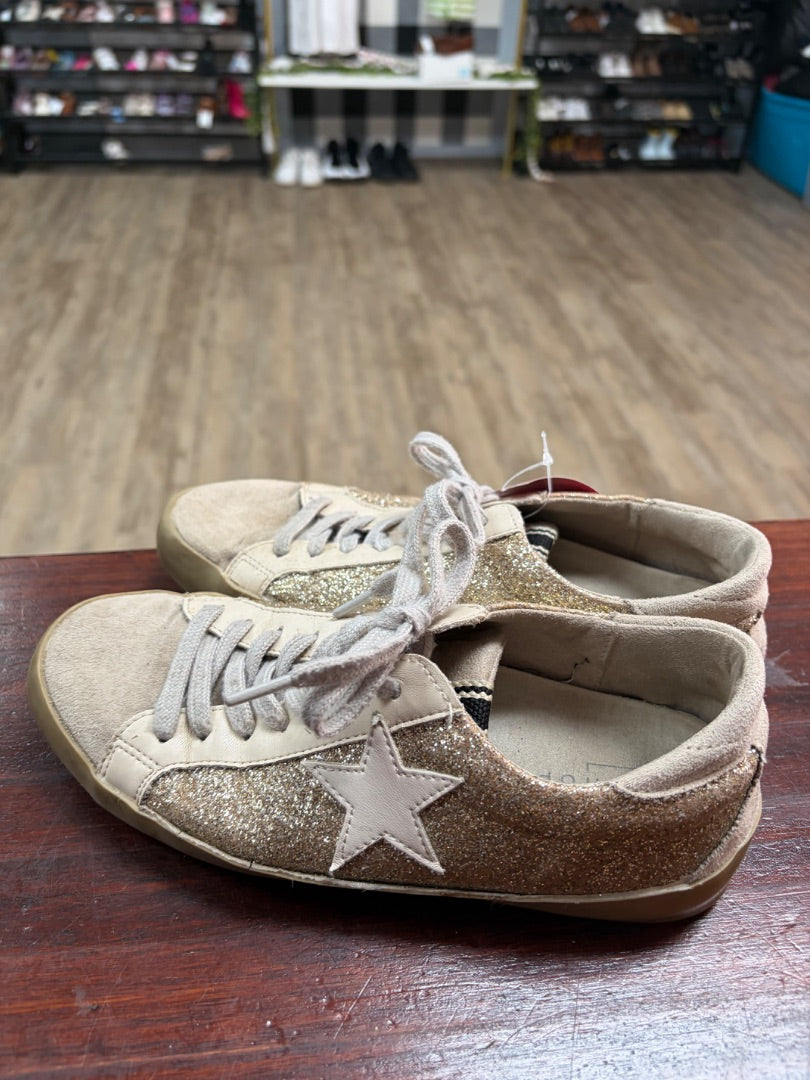 GOLD SHU SHOP GLITTER STAR SNEAKERS, SHOES A7