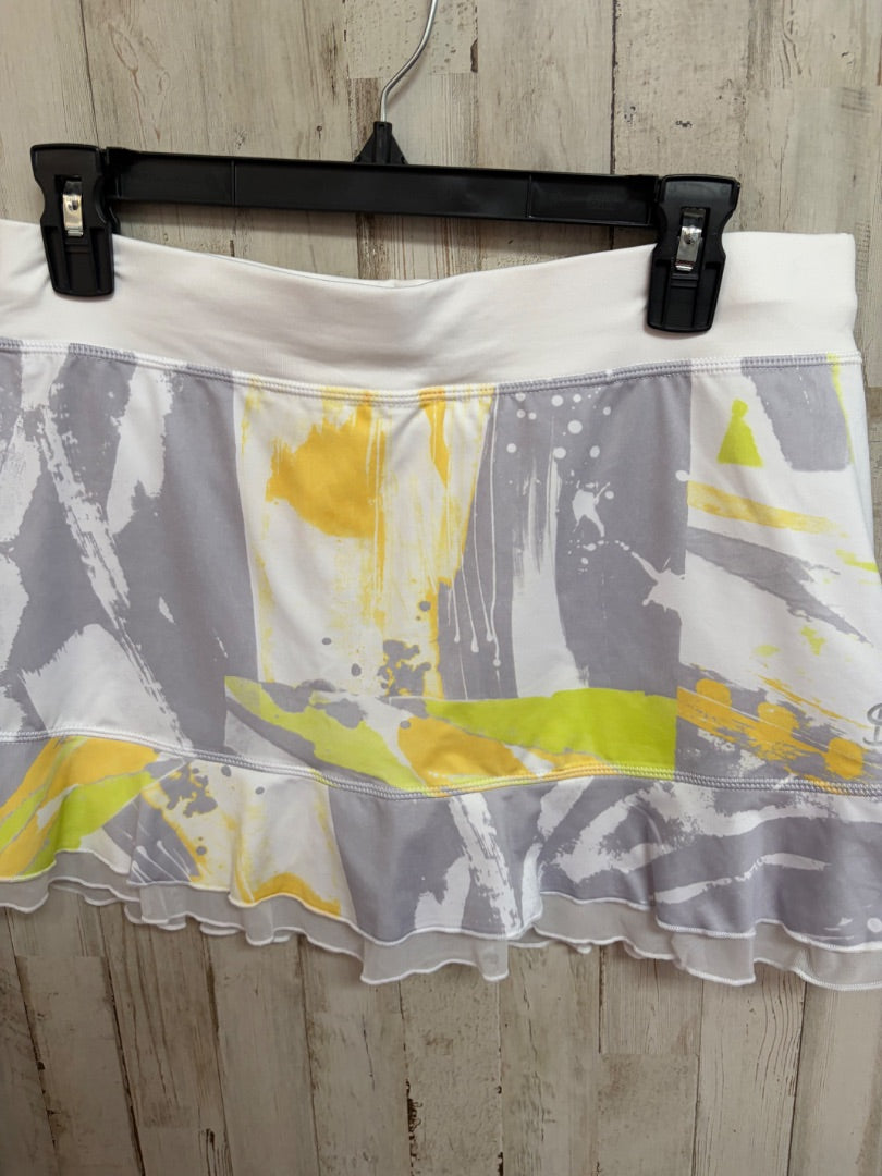 WHITE/GREY  DRY FIT PRINTED SKORT, LADIES L