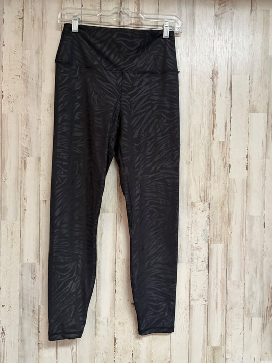 BLACK 90 DEGREES TIGER STRIPE LEGGINGS, LADIES L