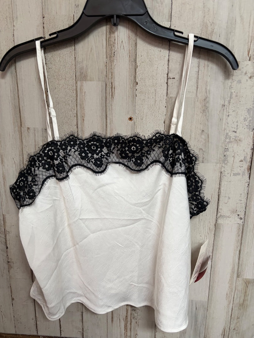 WHITE/BLACK A NEW DAY NEW LACE TRIM CAMI, LADIES L