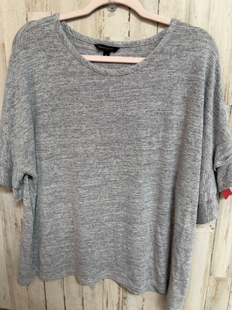 GREY BANANA REPUBLC KNIT RUFFLE SLEEVE TOP, LADIES XL