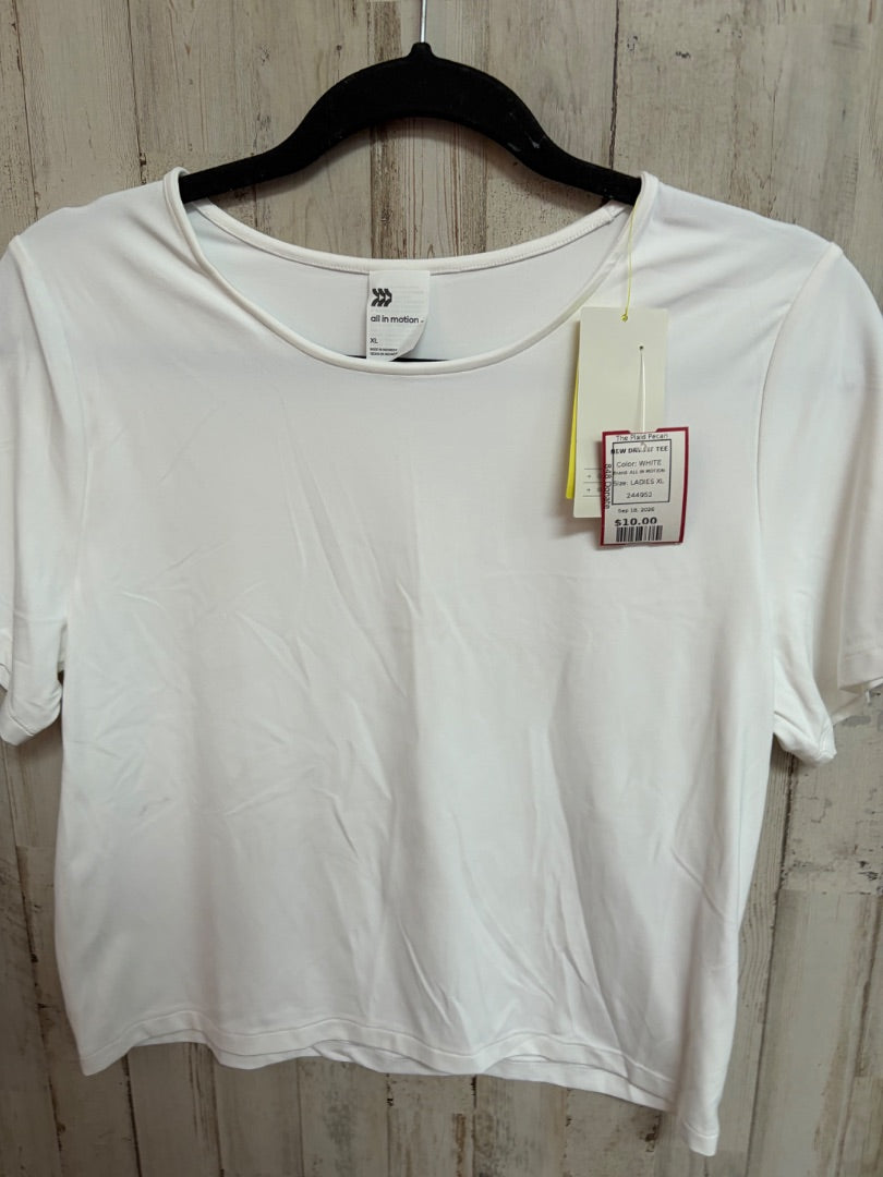 WHITE ALL IN MOTION NEW DRY FIT TEE, LADIES XL