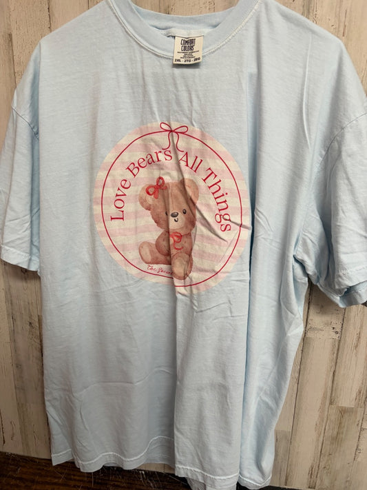 BLUE COMFORT COLORS LOVE BEARS ALL THINGS TEE, LADIES 2X