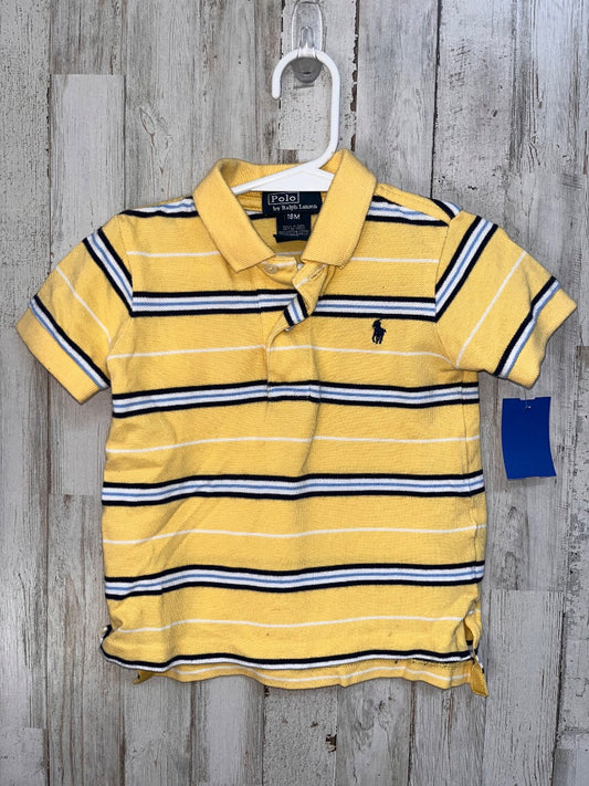 YELLOW RALPH LAUREN STRIPE POLO, BOY 18M