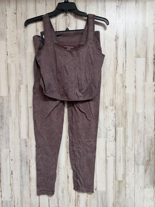 BROWN HARMONY BALANCE RIBBED 2PC ATHLETIC SET, LADIES XL