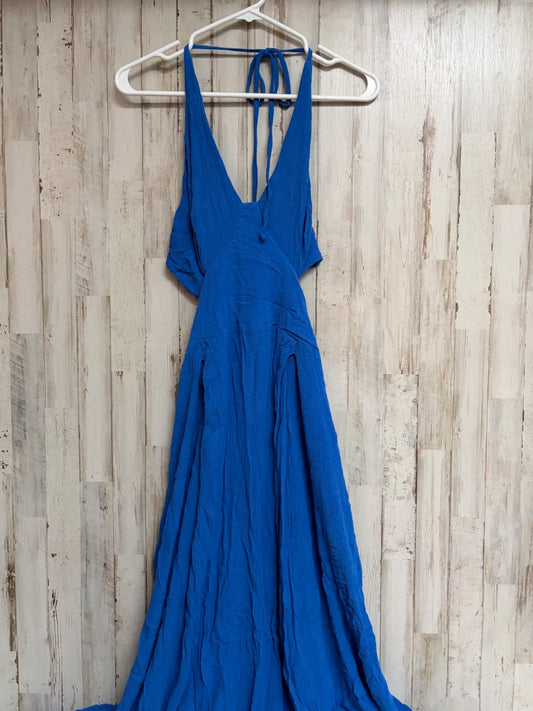 BRIGHT BLUE  MUSLIN STRAP MAXI SUNDRESS, LADIES XL