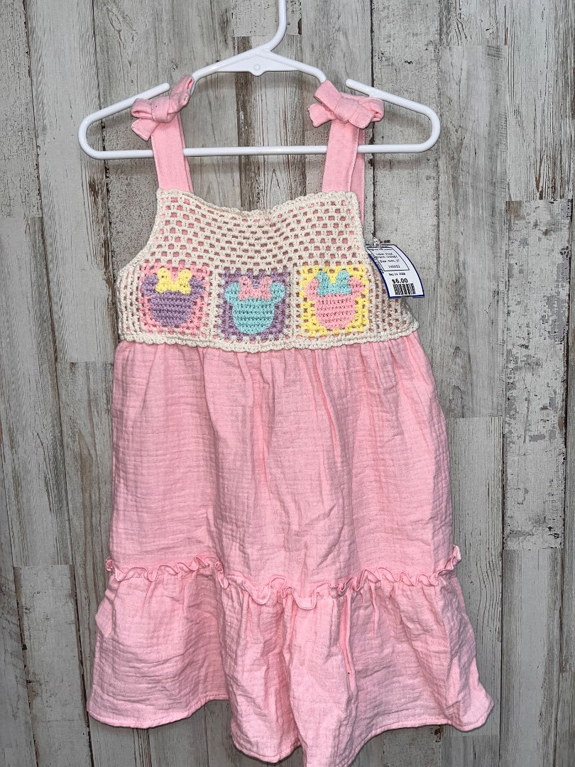 PINK DISNEY MINNIE KNIT MUSLIN DRESS, GIRL 3T