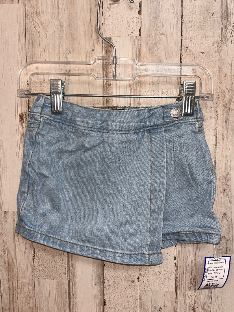 LIGHT DENIM SEVEN DENIM WRAP SKORT, GIRL 3T