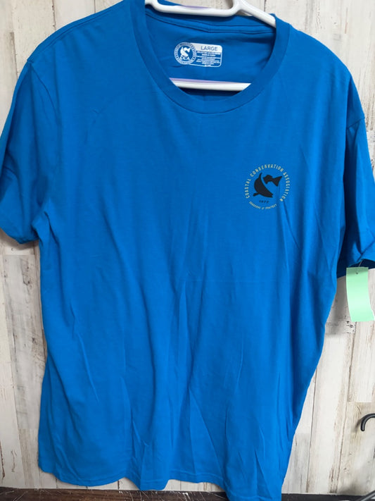 BLUE COASTAL CONSERVATION CRAB TEE, LADIES L