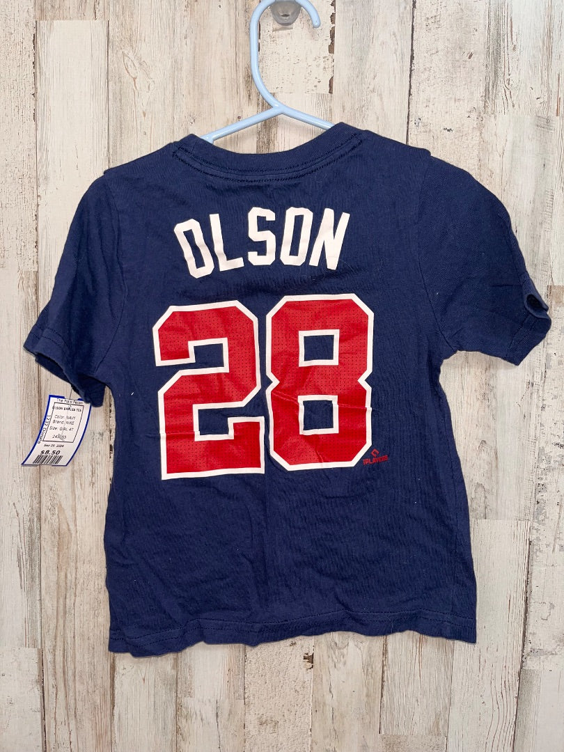 NAVY NIKE OLSON BRAVES TEE, GIRL 4T