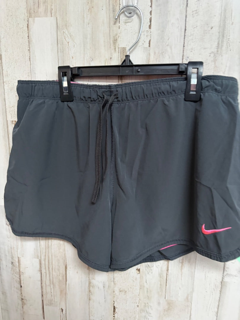 GREY NIKE LOGO SHORTS, LADIES L