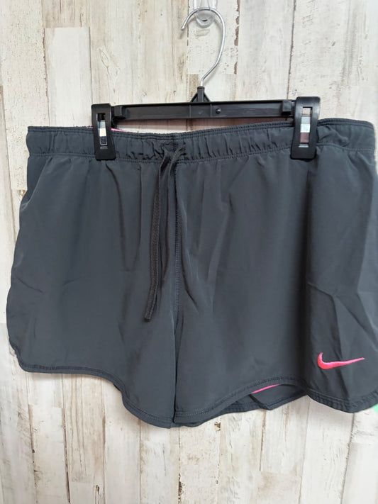 GREY NIKE LOGO SHORTS, LADIES L
