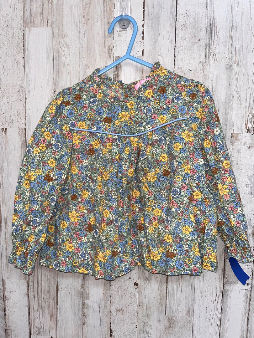 GREEN BISBY FLORAL BLOUSE, GIRL 4T