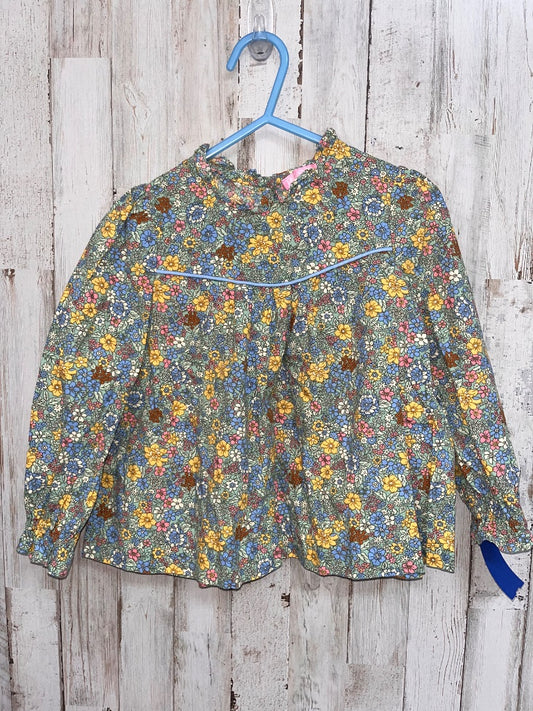 GREEN BISBY FLORAL BLOUSE, GIRL 4T
