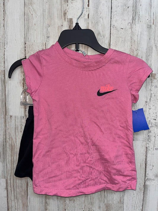 MAUVE/BLACK NIKE LOGO 2PC SET, GIRL 4T
