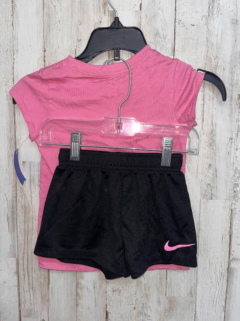 MAUVE/BLACK NIKE LOGO 2PC SET, GIRL 4T