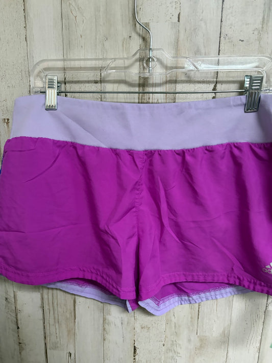 PURPLE ADIDAS LOGO SHORTS, LADIES XL