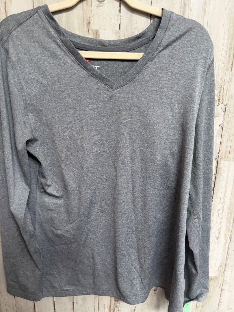GREY  LONGSLEEVE SPORT TEE, LADIES 2X