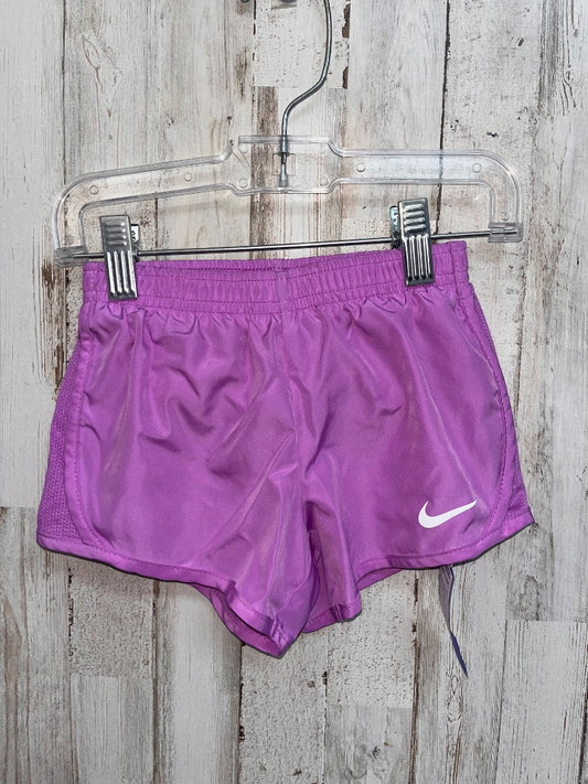 PURPLE NIKE LOGO DRY FIT SHORTS, GIRL 4T