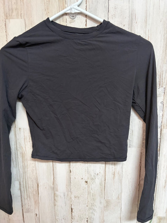 BLACK INLYRIC FITTED SOFT LONG SLEEVE CROP, LADIES S