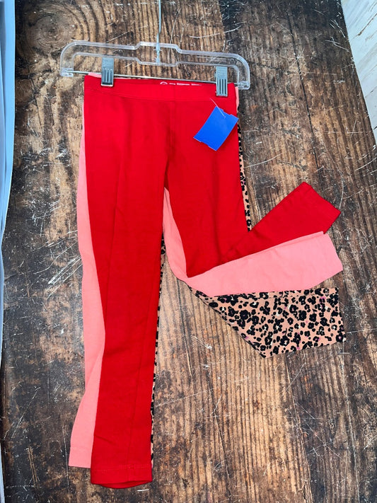 RED/PINK/LEOPARD WONDER NATION 3PC COTTON LEGGINGS SET, GIRL 4/5