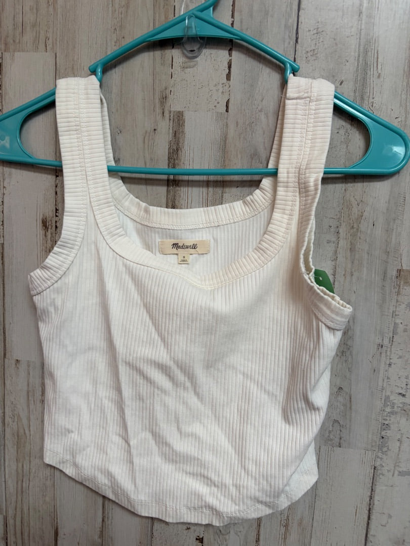 IVORY MADEWELL RIBBED CROP TANK, LADIES S