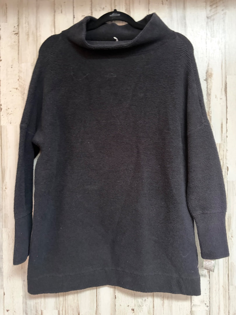 BLACK FREE PEOPLE OVERSIZED RIBBED TOP, LADIES S