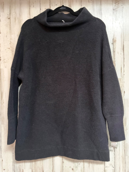 BLACK FREE PEOPLE OVERSIZED RIBBED TOP, LADIES S