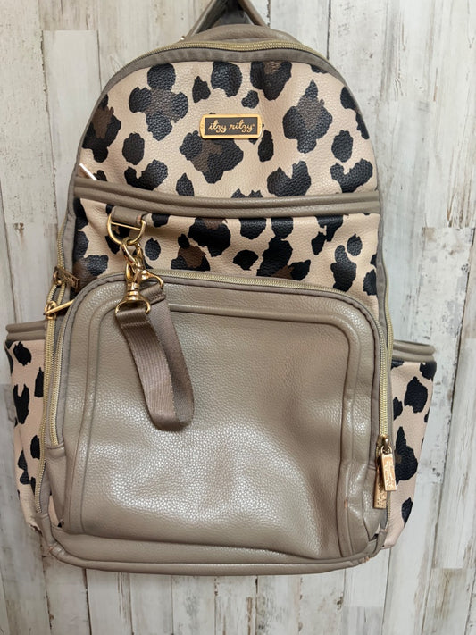 TAUPE ITZY RITZY LEOPARD DIAPER BACKPACK
