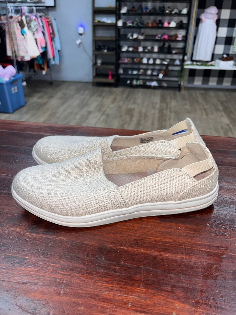 IVORY CLARKS SHIMMER SLIP ON SHOES, SHOES A9