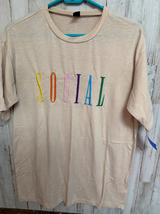TAN SHEIN SOCIAL TEE, LADIES XS