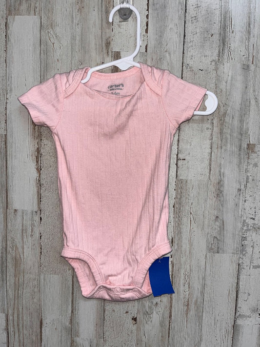 LIGHT PINK CARTERS RIBBED ONESIE, GIRL 3/6M