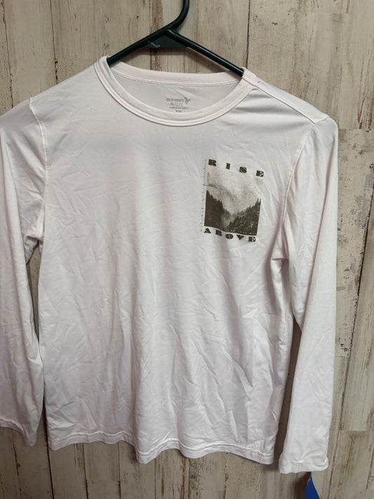 WHITE OLD NAVY RISE ABOVE DRY FIT LONG SLEEVE, BOY 8