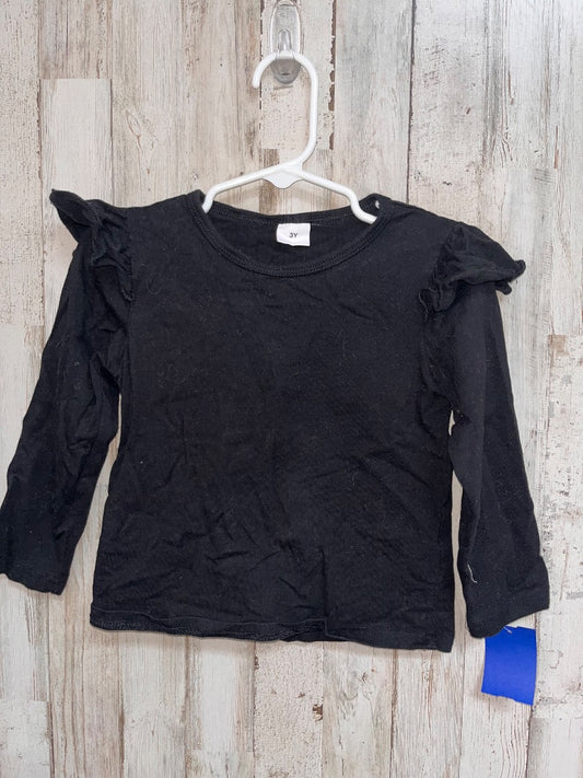 BLACK  RUFFLE SLEEVE TOP, GIRL 3T