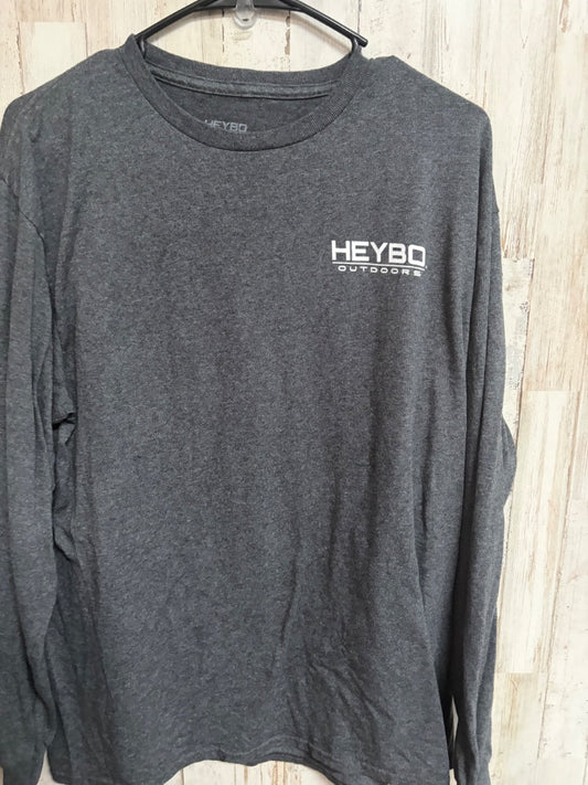 GREY HEYBO LOGO LONG SLEEVE TEE, BOY ADULT L