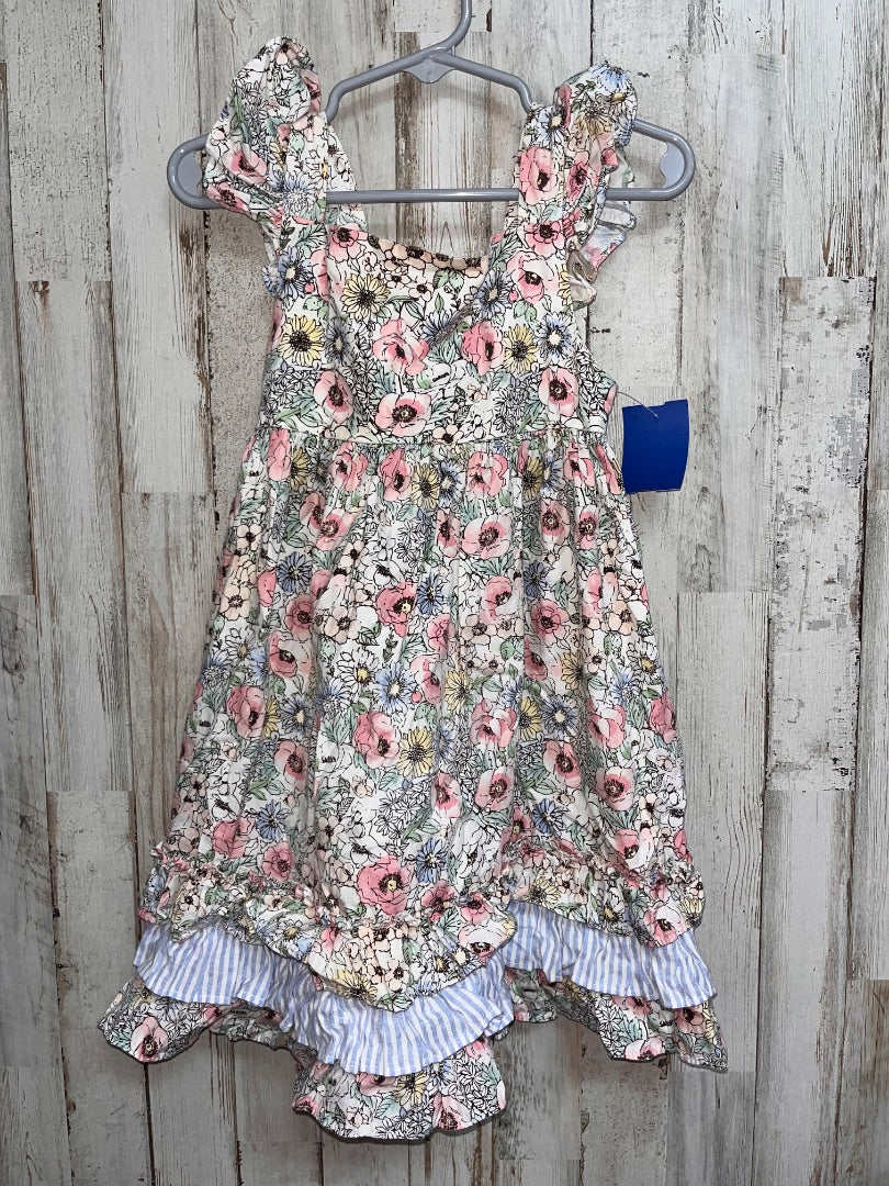 PINK BONNIE JEAN FLORAL TIER DRESS, GIRL 4T