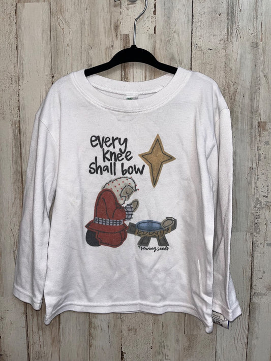 WHITE LAUGHING GIRAFFE EVERY KNEE SHALL BOW, BOY 4T