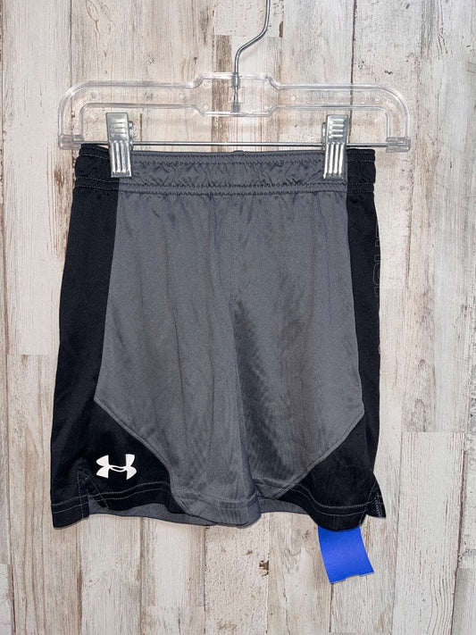 BLACK/GREY UNDER ARMOUR DRY FIT SHORTS, BOY 4
