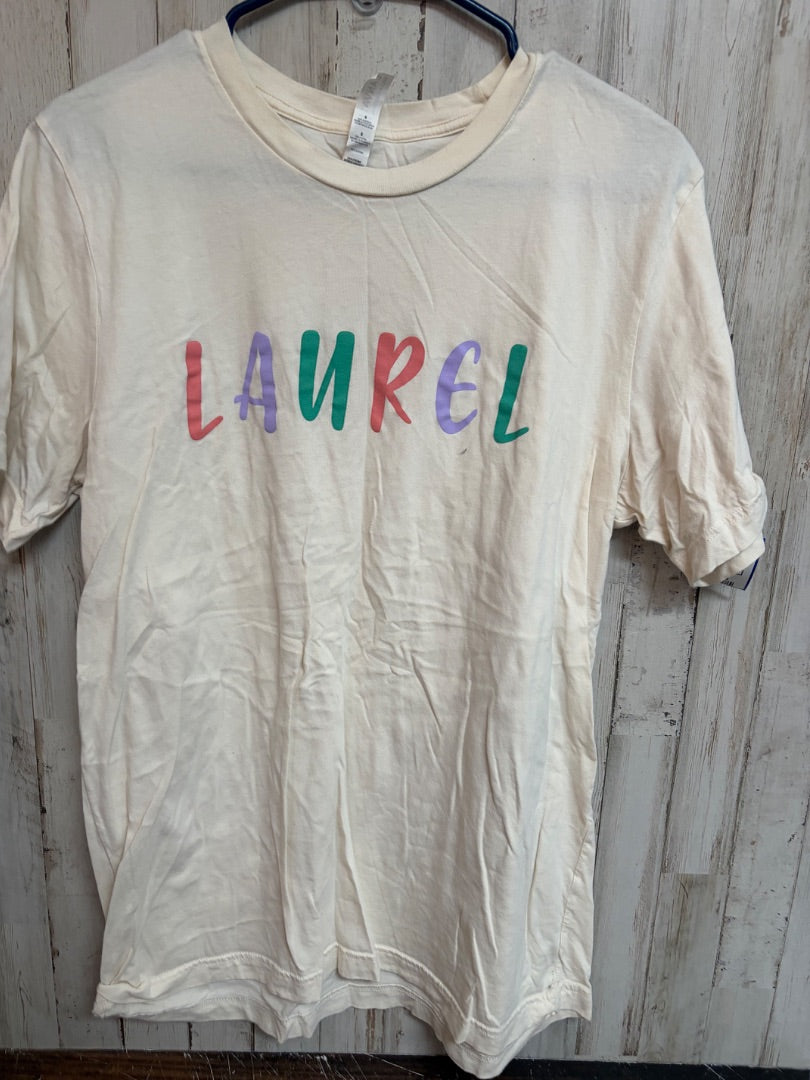 BEIGE BELLA CANVAS LAUREL TEE, LADIES L