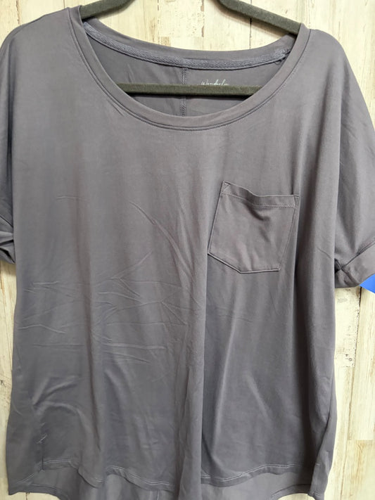 PURPLE WONDERLY SOFT POCKET TOP, LADIES L