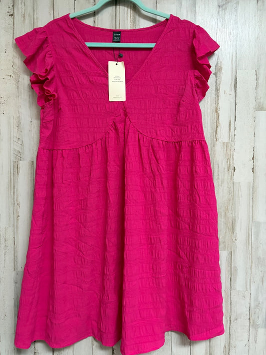 HOT PINK SHEIN RUFFLE DRESS, LADIES XL