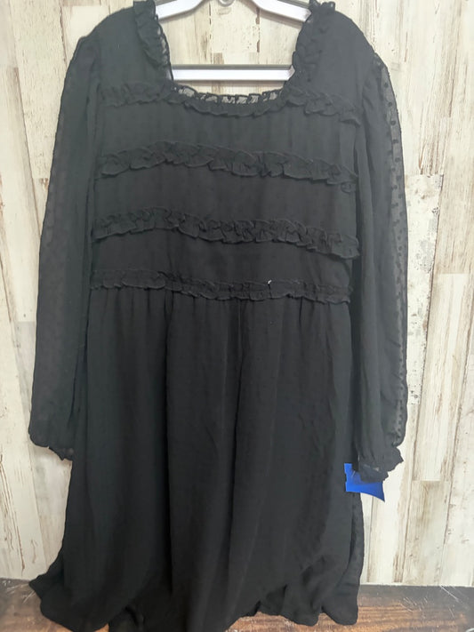 BLACK WONDER NATION DOTTED RUFFLE DRESS, GIRLS 10/12