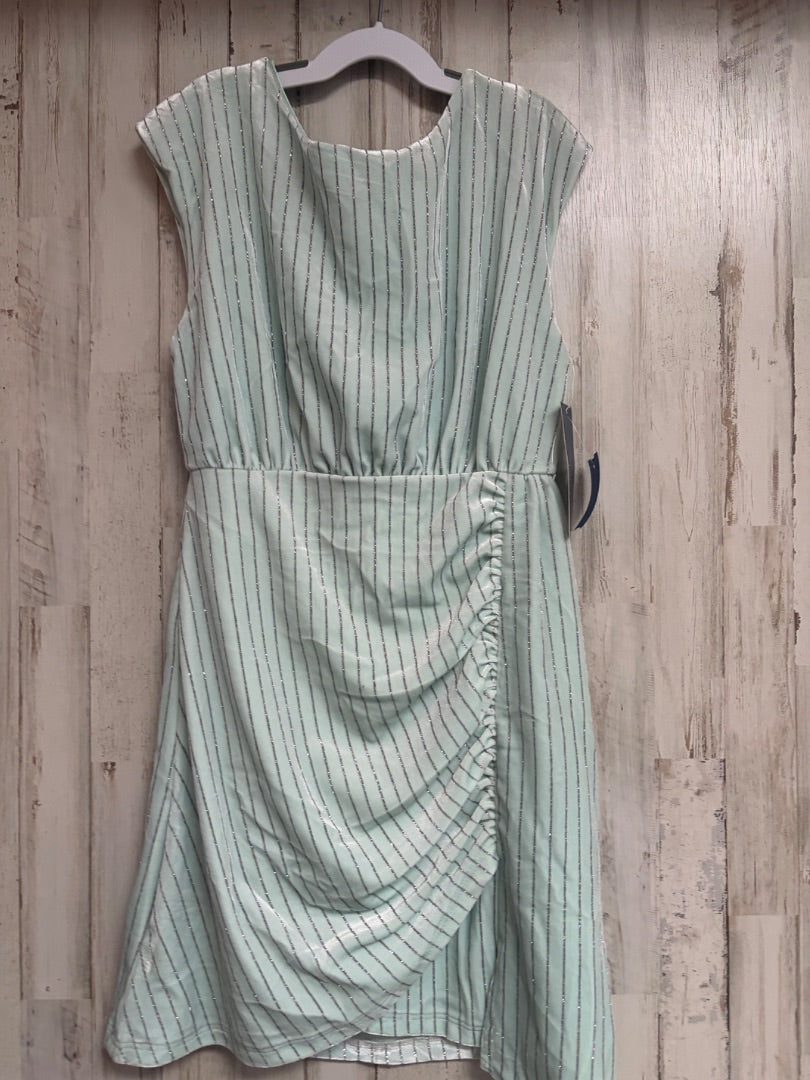 TEAL HABITUAL STRIPE VELVET DRESS, GIRLS 12