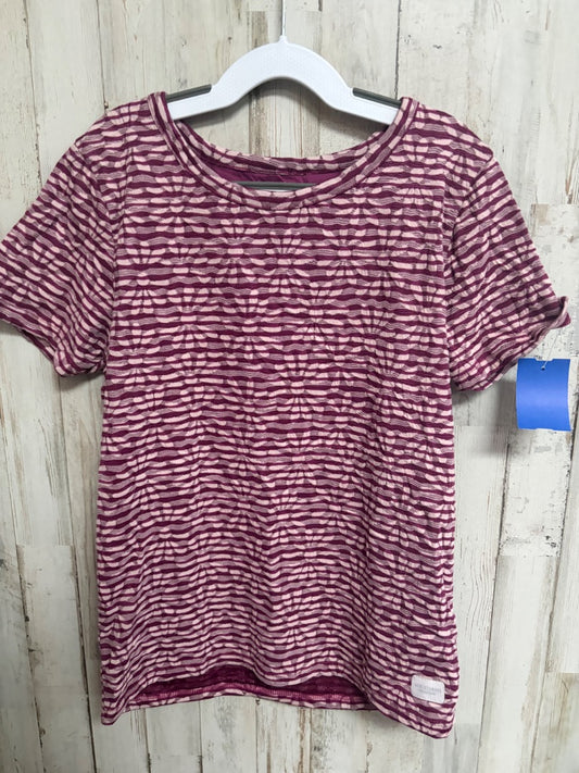 MAROON LEVI FLOWER STRIPE TOP, GIRLS 12/14